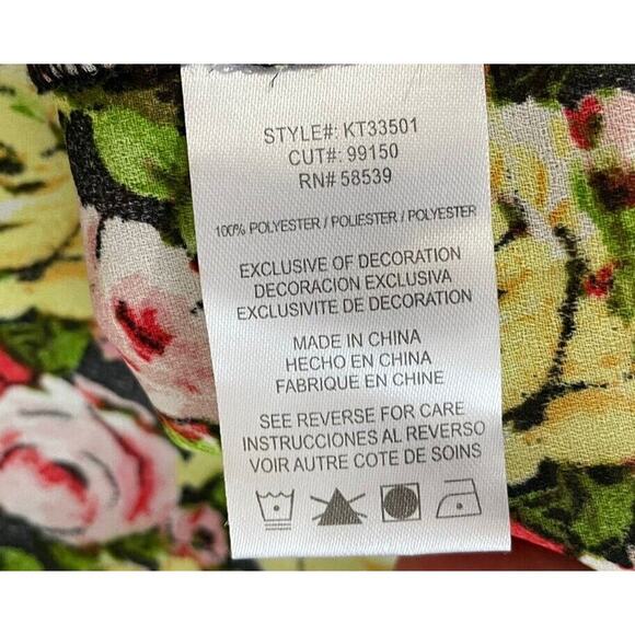 Kut From The Kloth Medium Embellished Faux Pearl Floral Print Wrap Top Sheer - Picture 8 of 8